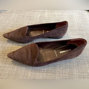 Jil Sander brown suede flats